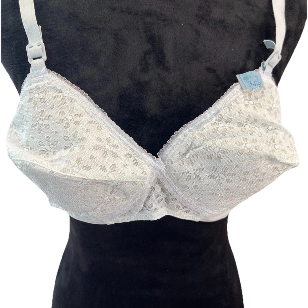 🆕LoveLight L&W Brassiere co ladies 36B cup blue padded lace VTG bra NWT USA